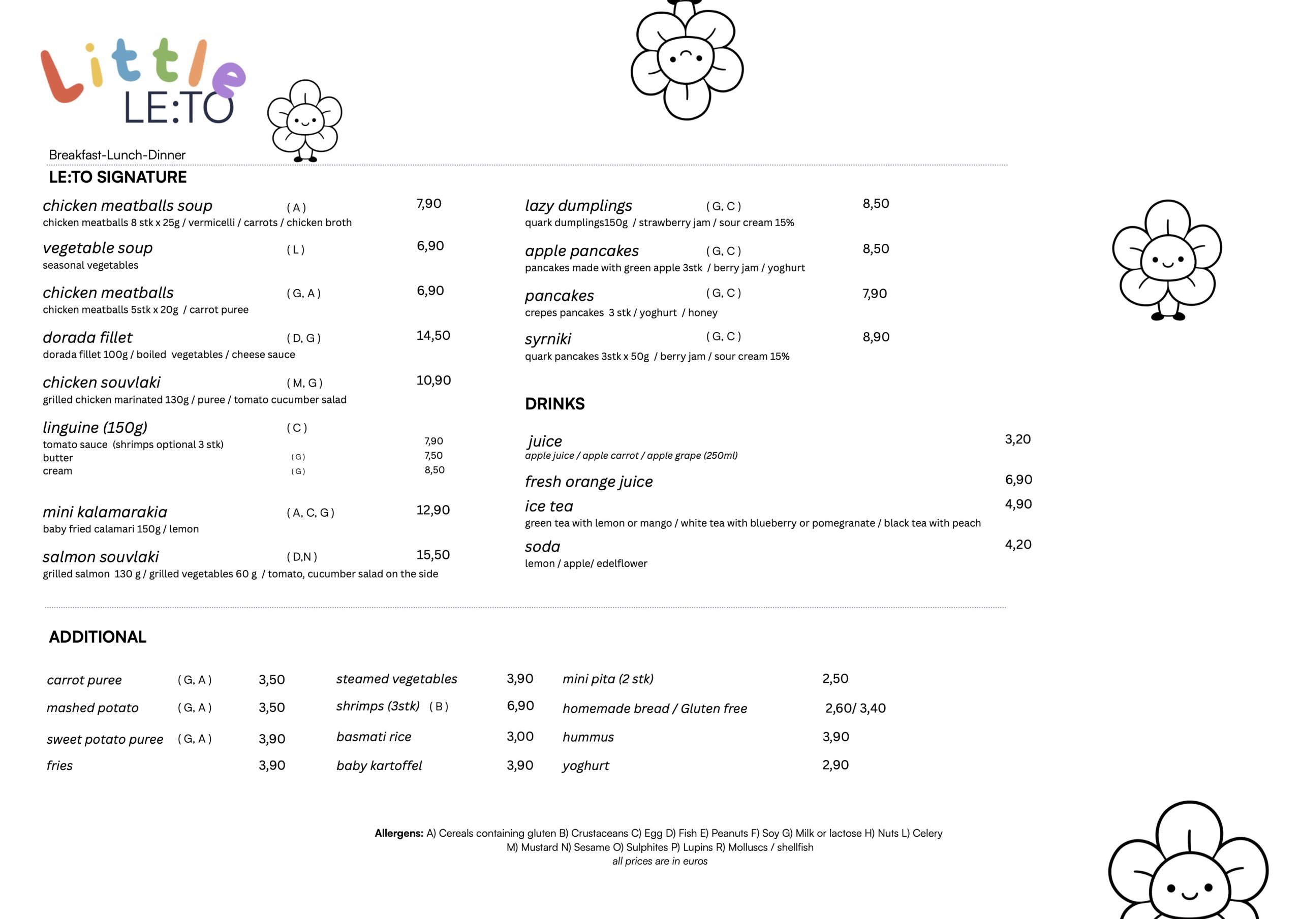 kids menu